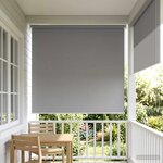 vidaXL Store roulant extérieur protection UV Gris clair Polyester