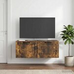 vidaXL Meuble TV mural Chêne fumé 78 5 x 41 x 30 cm Bois d'ingénierie