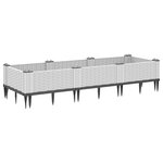 vidaXL Jardinière avec piquets blanc 125x40x28 5 cm PP