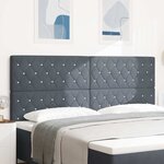 vidaXL Tête de lit avec boutons en cristal  gris foncé  200 cm  en velours.