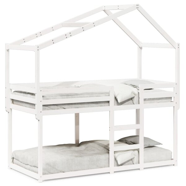 vidaXL Lit superposé sans matelas blanc 90x190 cm bois de pin massif
