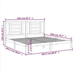 vidaXL Cadre de lit sans matelas marron miel 200x200cm bois pin massif
