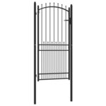 Vidaxl portail de clôture avec pointes acier 100x200 cm noir