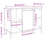 vidaXL Meuble d'évier blanc 80x33x60 cm bois d'ingénierie