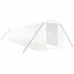 vidaXL Serre avec cadre en acier blanc 20 m² 10x2x2 m