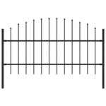 vidaXL Clôture de jardin avec dessus en lance Acier 1 7 m Noir
