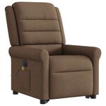 vidaXL Fauteuil inclinable de massage électrique Marron Tissu