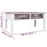 vidaXL Table basse Marron 100x50x45 cm Bois