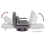 vidaXL Fauteuil pivotant et canapé-lit gris foncé tissu