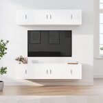 vidaXL Ensemble de meubles TV 6 Pièces Blanc Bois d'ingénierie