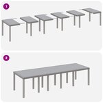 Ensemble repas jardin vidaXL 11 pièces avec coussins gris clair Poly Rattan