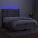 vidaXL Sommier à lattes de lit matelas LED Gris clair 140x200 cm Tissu