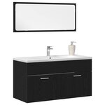 vidaXL Ensemble de mobilier de salle de bain 2 Pièces Chêne noir