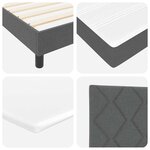 vidaXL Lit à ressorts avec matelas Gris foncé 90 x 190 cm tissu
