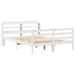 vidaXL Cadre de lit avec tête de lit sans matelas blanc 160x200 cm