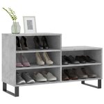 vidaXL Armoire à chaussures Gris béton 102x36x60 cm Bois d'ingénierie
