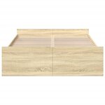 vidaXL Cadre de lit et tiroirs chêne sonoma 135x190 cm bois ingénierie