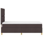 vidaXL Lit à ressorts avec matelas marron foncé 90x200 cm tissu