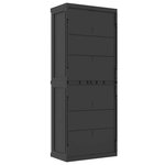 vidaXL Armoire de rangement d'extérieur gris et noir 65x37x165 cm PP