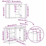vidaXL Ensemble de mobilier de salle de bain 3 Pièces Bois ancien