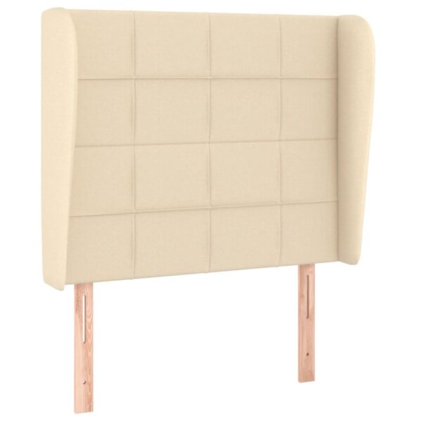 vidaXL Tête de lit avec oreilles Crème 103x23x118/128 cm Tissu