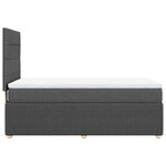 vidaXL Sommier à lattes de lit avec matelas Gris foncé 100x200cm Tissu