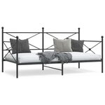 vidaXL Lit de jour sans matelas noir 100x190 cm acier