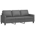 vidaXL Ensemble de canapés 3 Pièces avec coussins Gris foncé Tissu