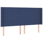 vidaXL Sommier à lattes de lit matelas et LED Bleu 160x200 cm Tissu