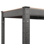 vidaXL Étagère d'angle 5 niveaux Gris Acier et bois d'ingénierie