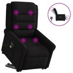 vidaXL Fauteuil inclinable de massage électrique Noir Tissu