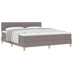 vidaXL Lit à ressorts avec matelas Taupe 180 x 200 cm tissu