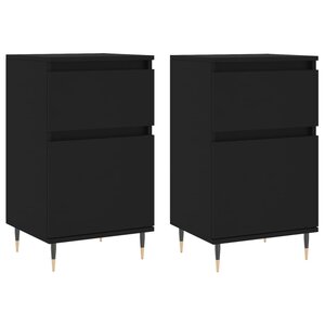 vidaXL Buffets 2 Pièces noir 40x35x70 cm bois d’ingénierie