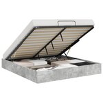 vidaXL Cadre de lit ottoman avec stockage Béton 193 x 120 x 25 cm