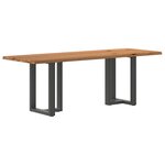 vidaXL Table à manger et bord naturel bois massif chêne rectangulaire