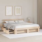 vidaXL Cadre de lit avec tête de lit Marron 180 x 200 cm Pin massif