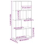 vidaXL Bibliothèque chêne fumé 60x20x120 5 cm bois d'ingénierie