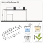 LECHUZA Jardinière BALCONERA Cottage 80 ALL-IN-ONE Blanc
