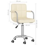 Chaise fauteuil siège pivotante de bureau informatique étude tissu crème 02_0024101