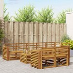 vidaXL Ensemble de canapés d'extérieur 9 pc Naturel Polyester