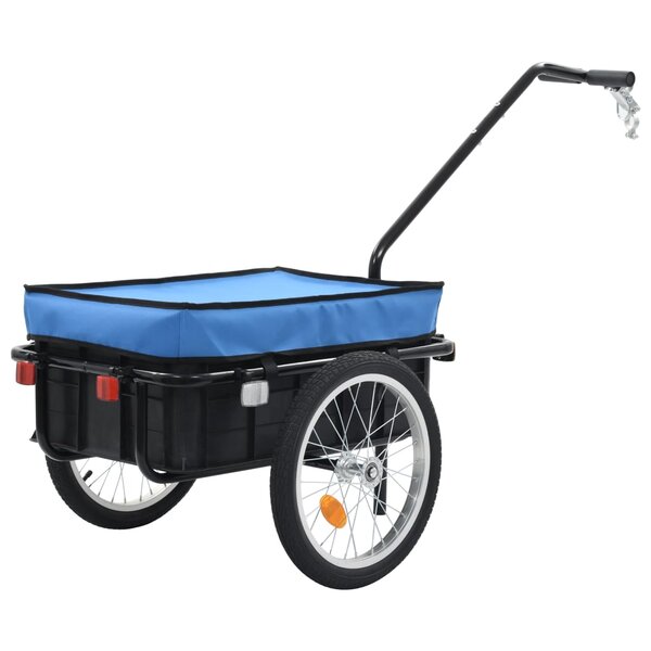 vidaXL Remorque de vélo/chariot à main 155x60x83 cm acier bleu