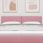 vidaXL Tête de lit LED   blocs diamant rose  160 cm  en velours.