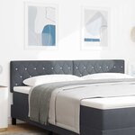 vidaXL Tête de lit LED  boutons en cristal  gris foncé  90 cm  en velours.