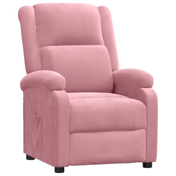 vidaXL Fauteuil inclinable Rose Velours