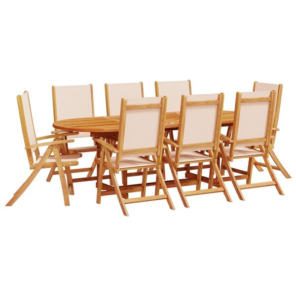 vidaXL Ensemble à manger de jardin 9Pièces bois d'acacia solide textilène