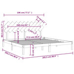 vidaXL Cadre de lit sans matelas blanc 200x200 cm bois massif