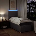 vidaXL Sommier à lattes de lit avec matelas Taupe 100x200 cm Tissu