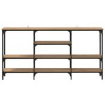 vidaXL Table console avec étagère chêne artisanal 160 x 29 x 80 cm