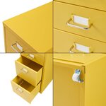 Caisson de bureau armoire meuble de rangement à roulettes avec 8 tiroirs 109 x 28 x 41 cm jaune 03_0009113