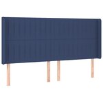 vidaXL Sommier à lattes de lit matelas et LED Bleu 180x200 cm Tissu